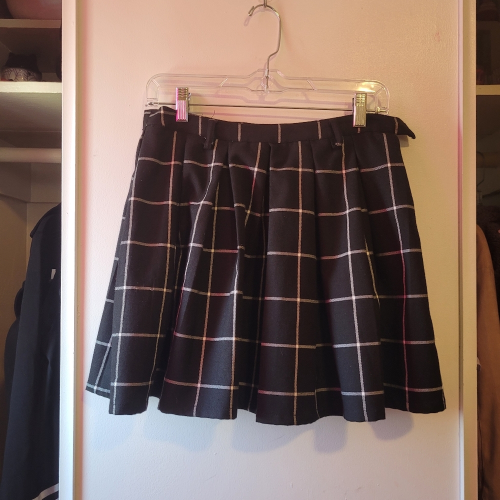 Hot topic plaid skirt with belt goth alt punk